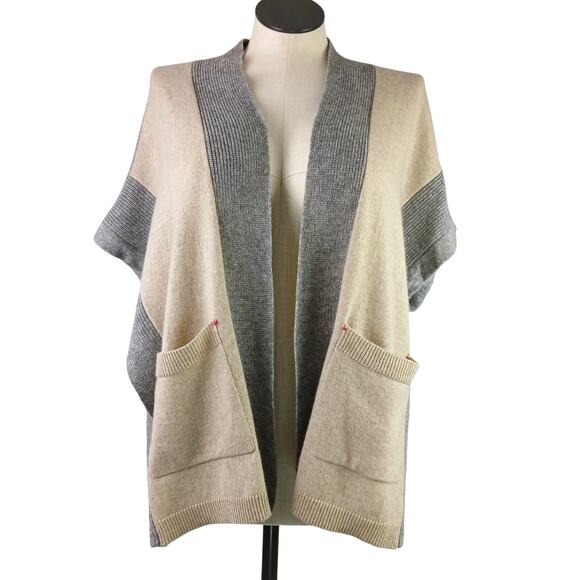 LABEL+thread SZ S Wool/Cashmere Kaia Sleeveless Cardigan in Barley & Gray $248 - Picture 2 of 7